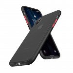 Wholesale iPhone XR Slim Matte Hybrid Bumper Case (Black Red)